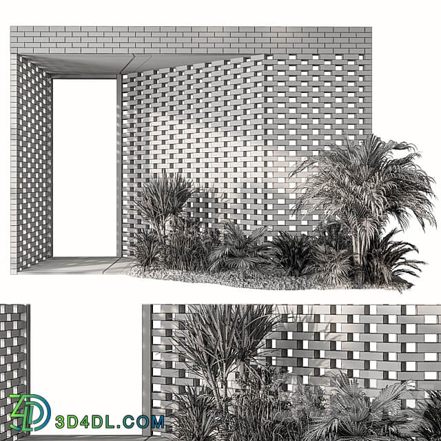 Outdoor Entrance Parametric Brick Wall Architecture Element 53 Other 3D Models