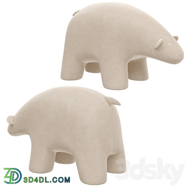 Pouffe Sweet Bear Light 3D Models