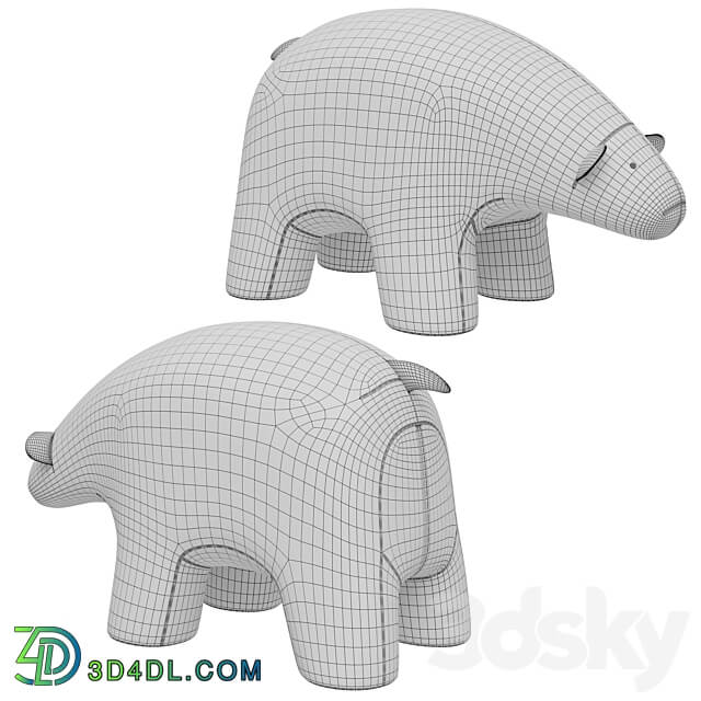 Pouffe Sweet Bear Light 3D Models