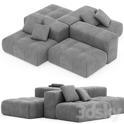 Saba Italia PIXEL Sectional fabric sofa with removable cover 3D Models 