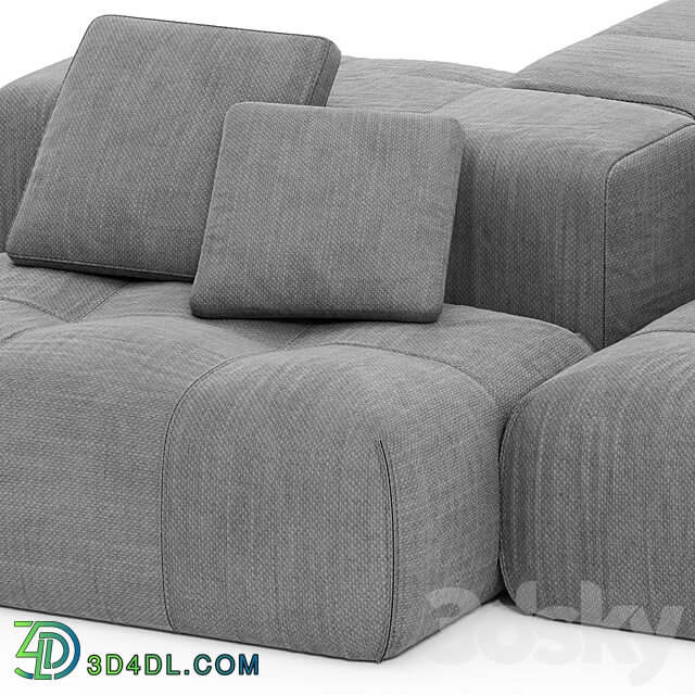 Saba Italia PIXEL Sectional fabric sofa with removable cover 3D Models