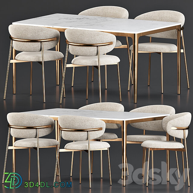 Oleandro Chair Canto Table Dining Set Table Chair 3D Models