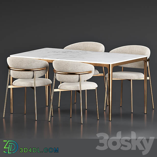 Oleandro Chair Canto Table Dining Set Table Chair 3D Models