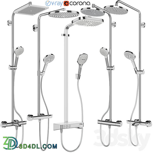 Shower systems Hansgrohe set 154 Faucet 3D Models