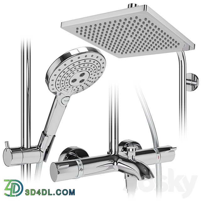 Shower systems Hansgrohe set 154 Faucet 3D Models