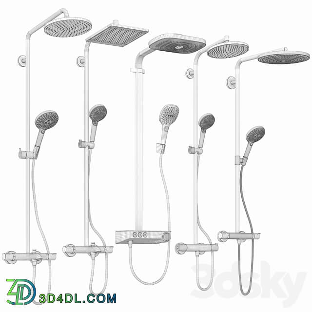 Shower systems Hansgrohe set 154 Faucet 3D Models