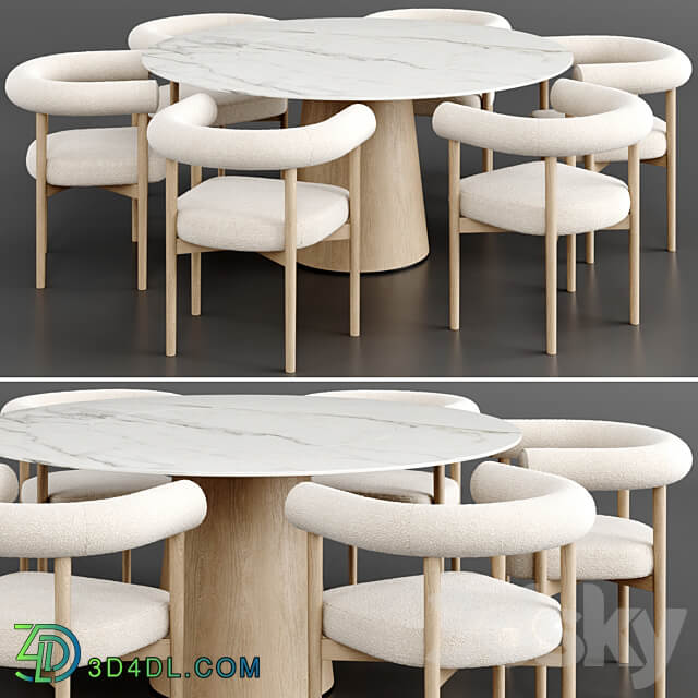 Dinning Set 56 Table Chair 3D Models