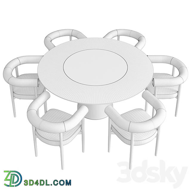 Dinning Set 56 Table Chair 3D Models