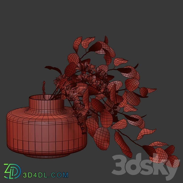 Bouquet with freesias and eucalyptus 3D Models