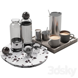 128 eat and drinks decor set 02 coffee and water kit 02 3D Models 