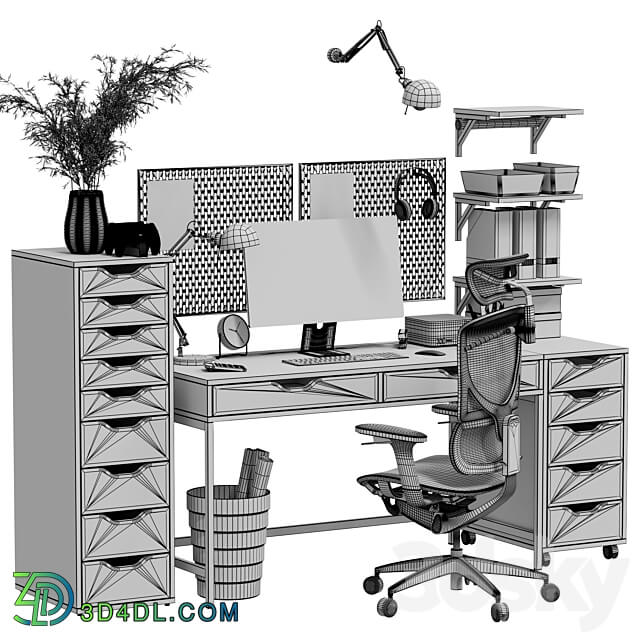 Ikea Alex Alex Office Workplace 1 3D Models