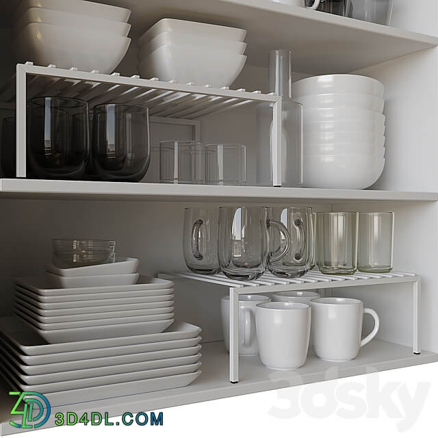 Set of Dishes 4 3D Models