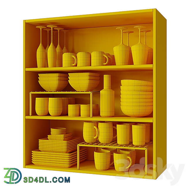 Set of Dishes 4 3D Models