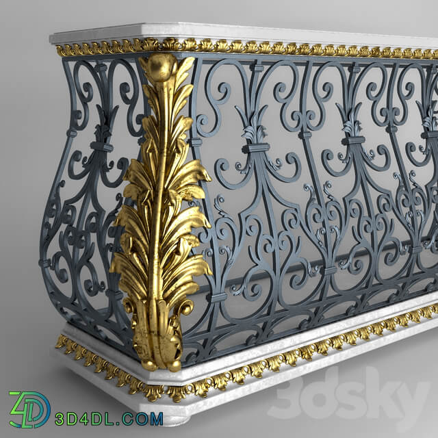 Pulaski Wrought Iron Classic Console Table 3D Models