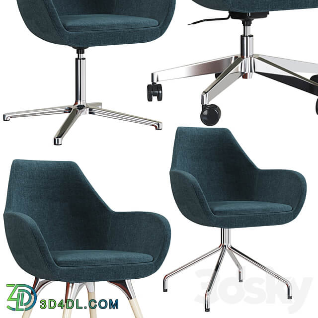 Chairs Profim Fan 4 types of legs 3D Models