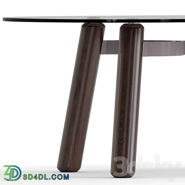 ARCO wood and glass dining table 3D Models