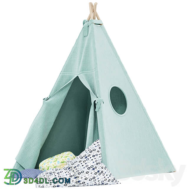 Kids Teepee Tent Set Mint Miscellaneous 3D Models