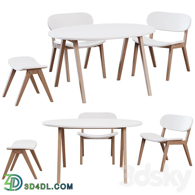 ellipse table and chair Classic Table Chair 3D Models