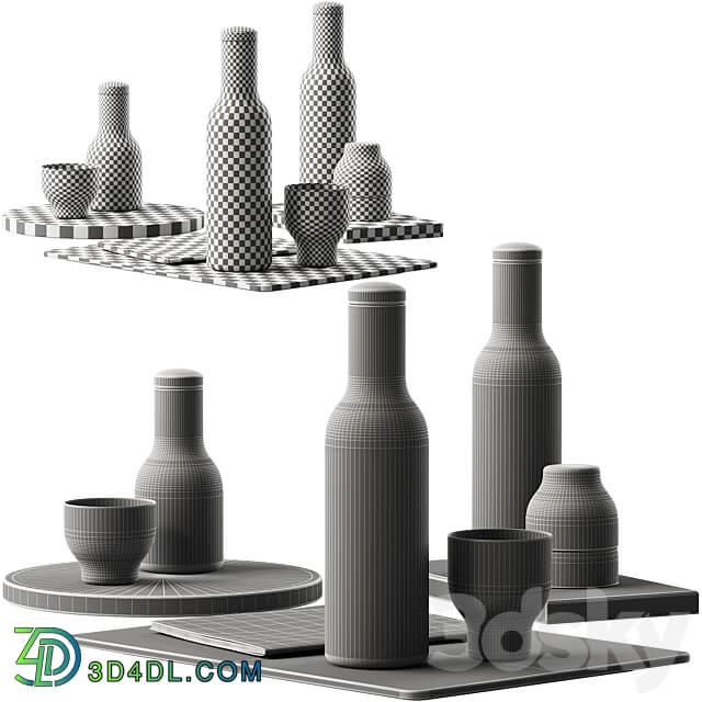 136 dishes decor set 09 MENU Bottle Carafe by Norm P01 3D Models