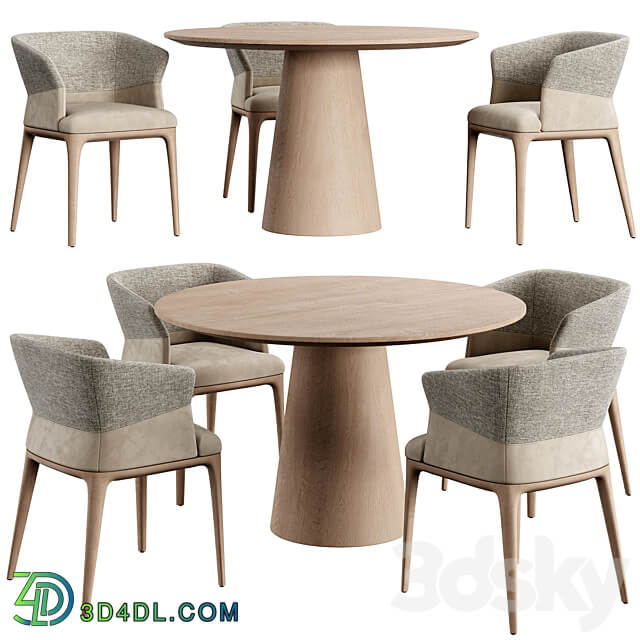 Quad Chair Konyshev Dinning Set Table Chair 3D Models