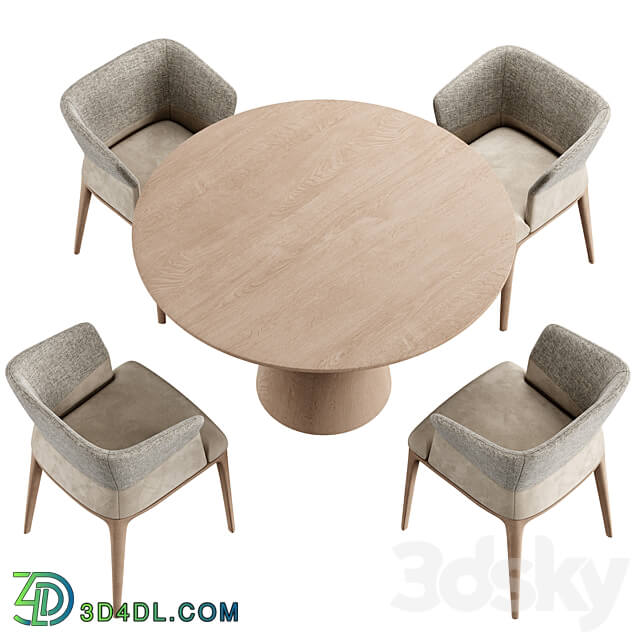 Quad Chair Konyshev Dinning Set Table Chair 3D Models