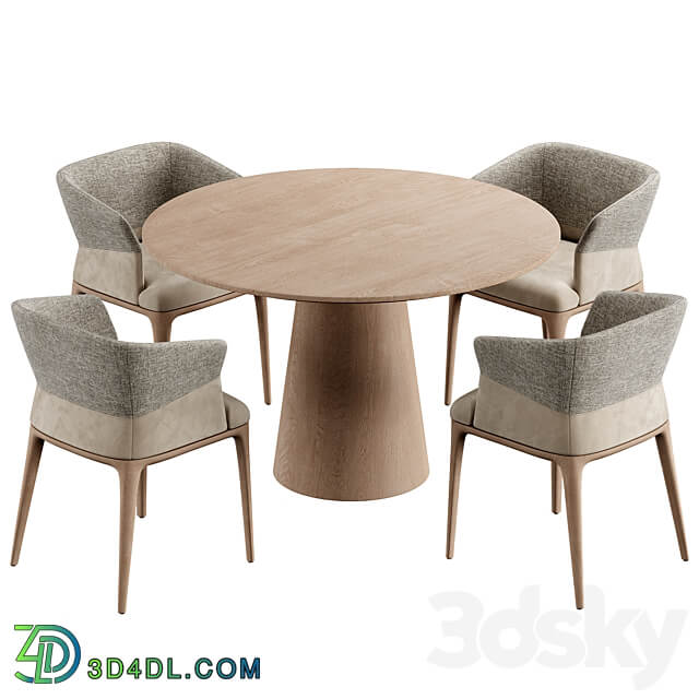 Quad Chair Konyshev Dinning Set Table Chair 3D Models