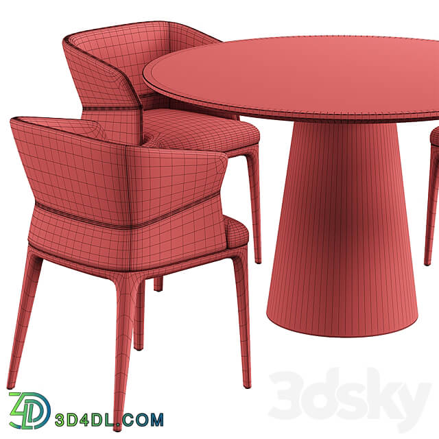 Quad Chair Konyshev Dinning Set Table Chair 3D Models