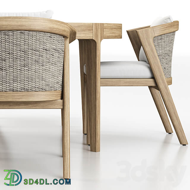 MALTA TEAK DINING SET Table Chair 3D Models