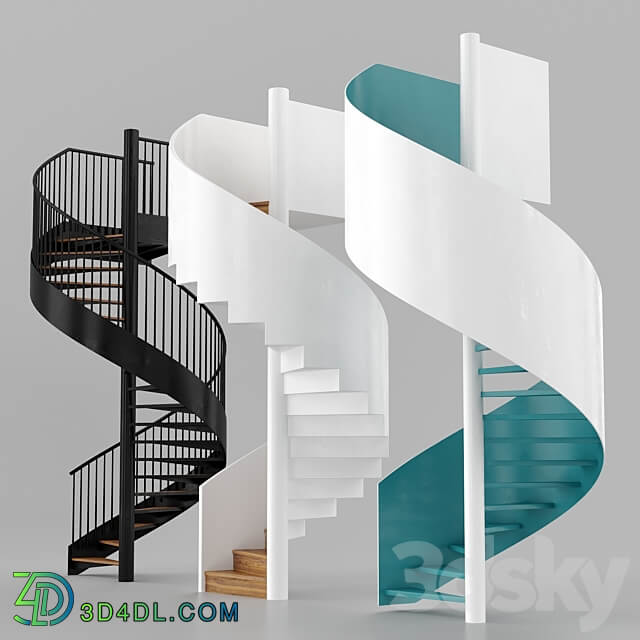 Spiral staircases 3D Models