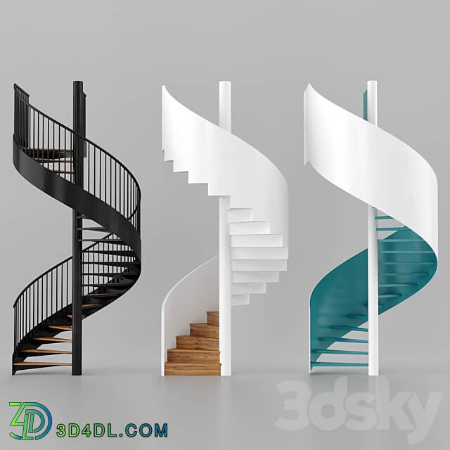 Spiral staircases 3D Models