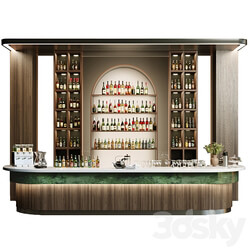 Design of a restaurant with a bar and wine. Alcohol restaurant 22 3D Models 