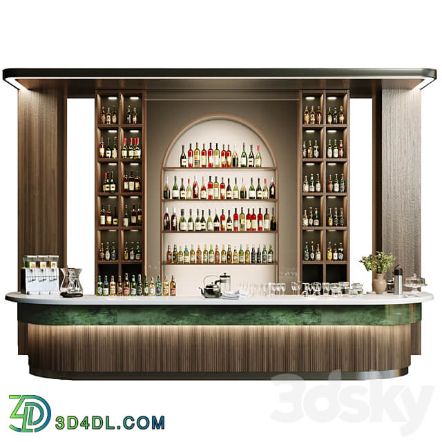 Design of a restaurant with a bar and wine. Alcohol restaurant 22 3D Models