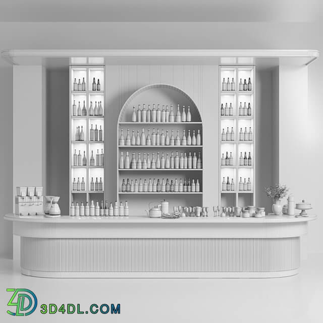 Design of a restaurant with a bar and wine. Alcohol restaurant 22 3D Models