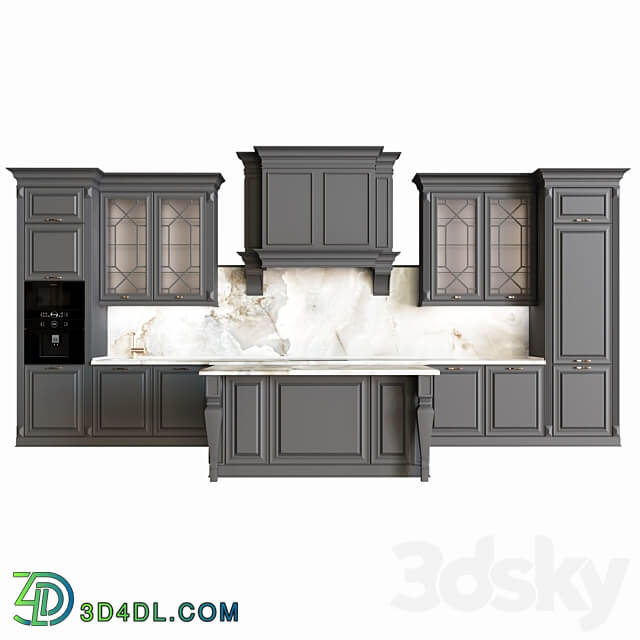 Neoclassical kitchen 04 Kitchen 3D Models