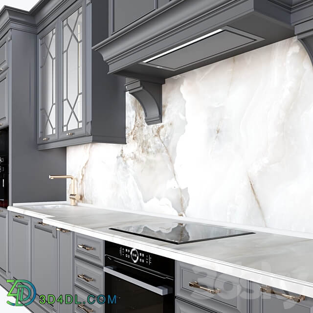 Neoclassical kitchen 04 Kitchen 3D Models