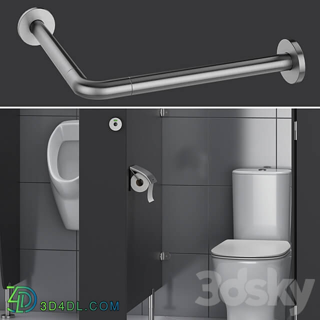 Sanitary partitions for public toilets FunderMax 1 constructor 3D Models