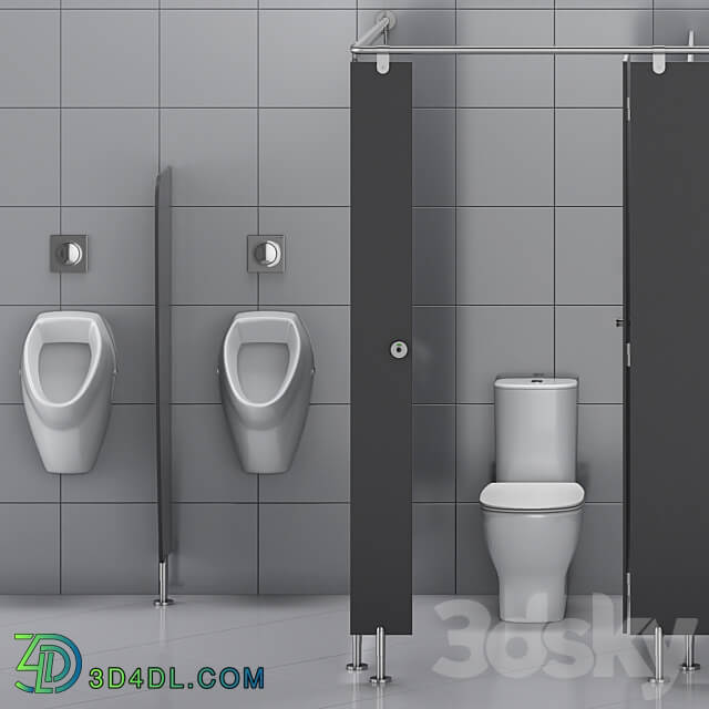 Sanitary partitions for public toilets FunderMax 1 constructor 3D Models