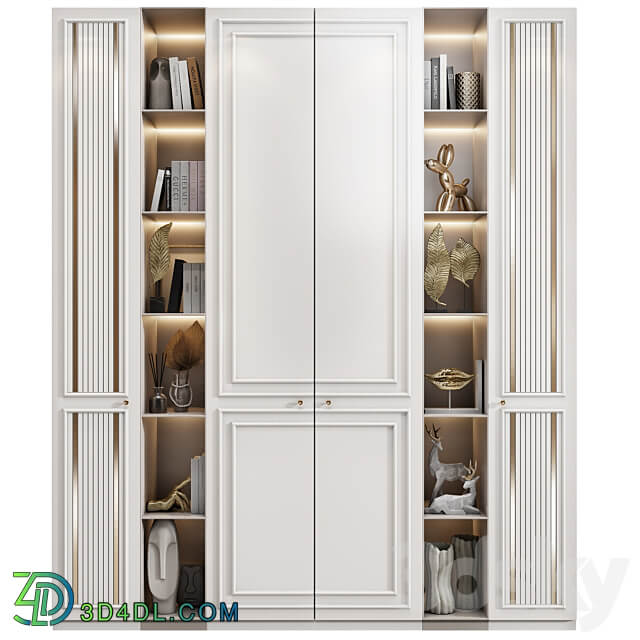 Neoclassical wardrobe 07 Wardrobe Display cabinets 3D Models