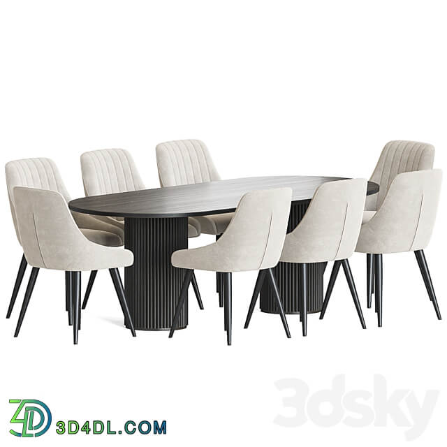 Chipman Chair Campbell Table Dining Set Table Chair 3D Models
