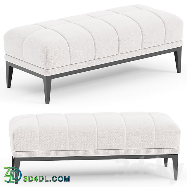 Eichholtz Aurelio White Tufted Upholstered Bench 3D Models