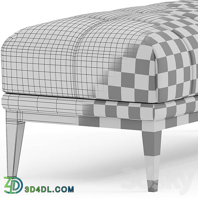 Eichholtz Aurelio White Tufted Upholstered Bench 3D Models