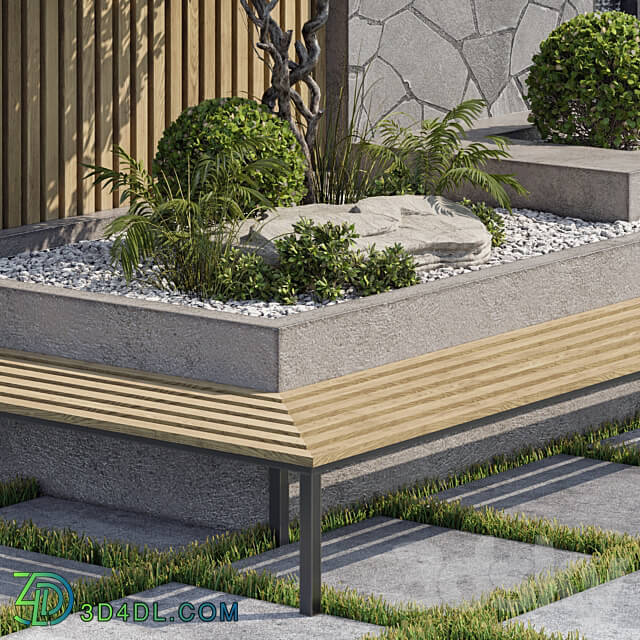 Landscape Furniture with Fountain Architect Element 07 Other 3D Models