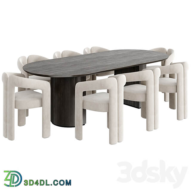 Dinning Set 67 Table Chair 3D Models
