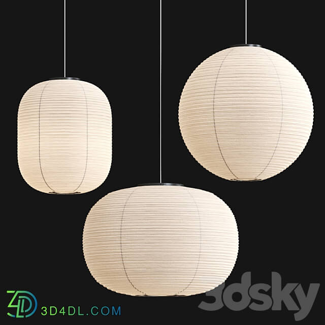 Paper Shade Collection by HAY Pendant light 3D Models