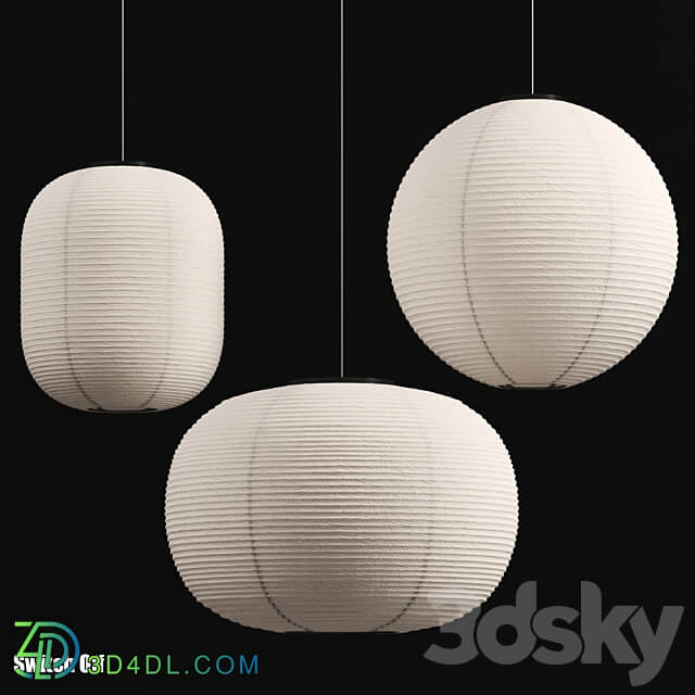 Paper Shade Collection by HAY Pendant light 3D Models