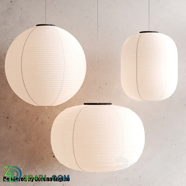 Paper Shade Collection by HAY Pendant light 3D Models