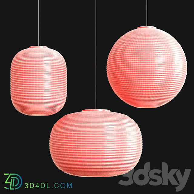 Paper Shade Collection by HAY Pendant light 3D Models