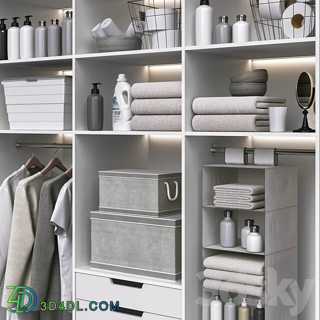 Laundry and bath cabinet 3 Wardrobe Display cabinets 3D Models