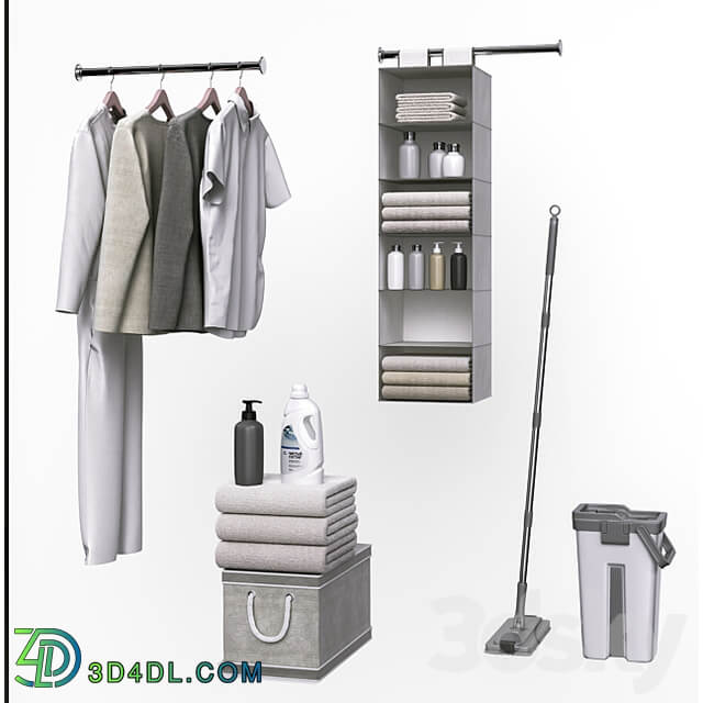 Laundry and bath cabinet 3 Wardrobe Display cabinets 3D Models