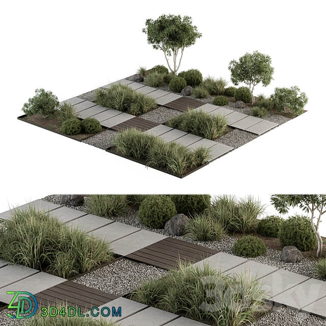 Urban Furniture Architecture Environment with Plants Set 67 Urban environment 3D Models